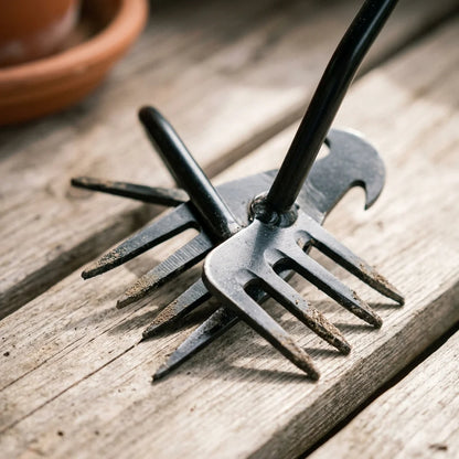 Hand Weeder 4 Tine Hardened Rust-Resistant Steel