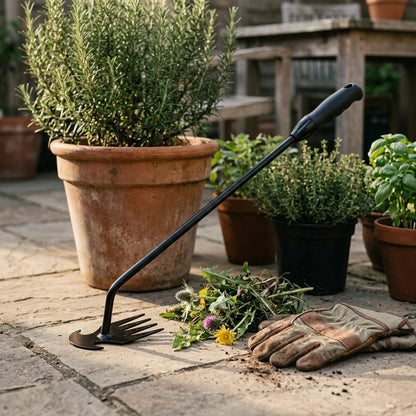 Hand Weeder 4 Tine Hardened Rust-Resistant Steel