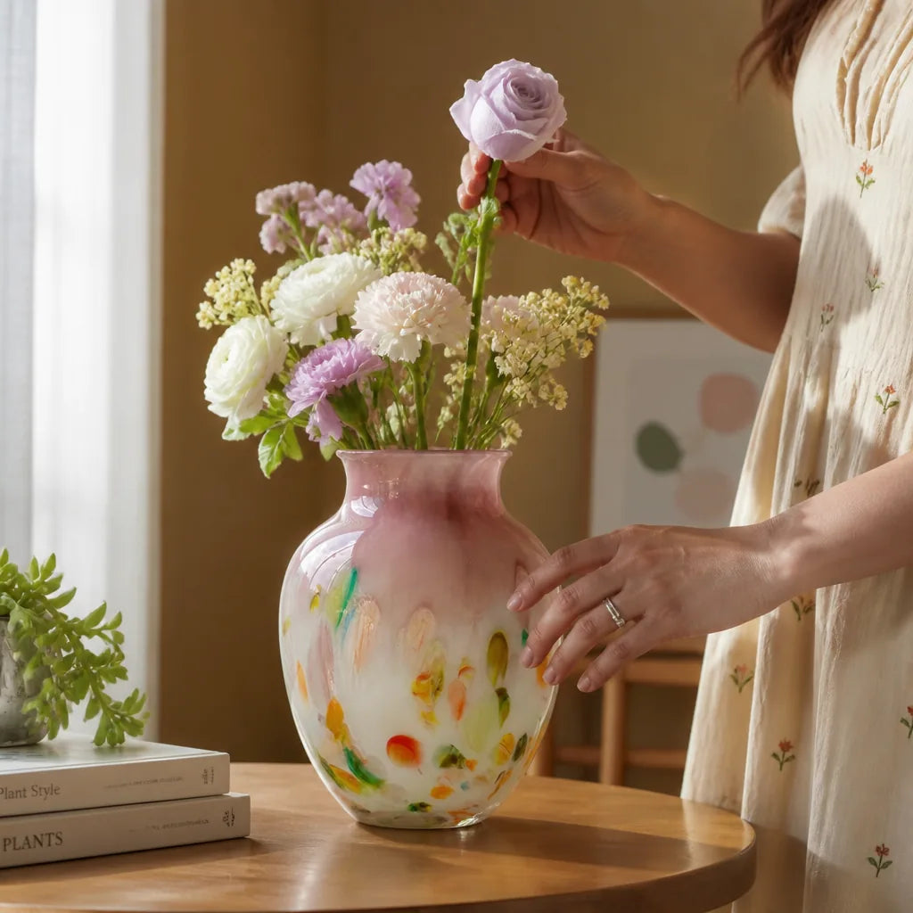 Handcrafted Artistic Tabletop Glass Vase