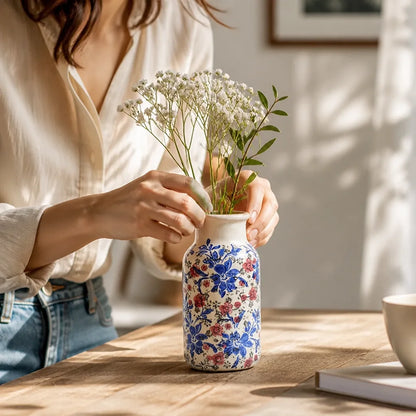 Handcrafted Floral Ceramic Flower Vase