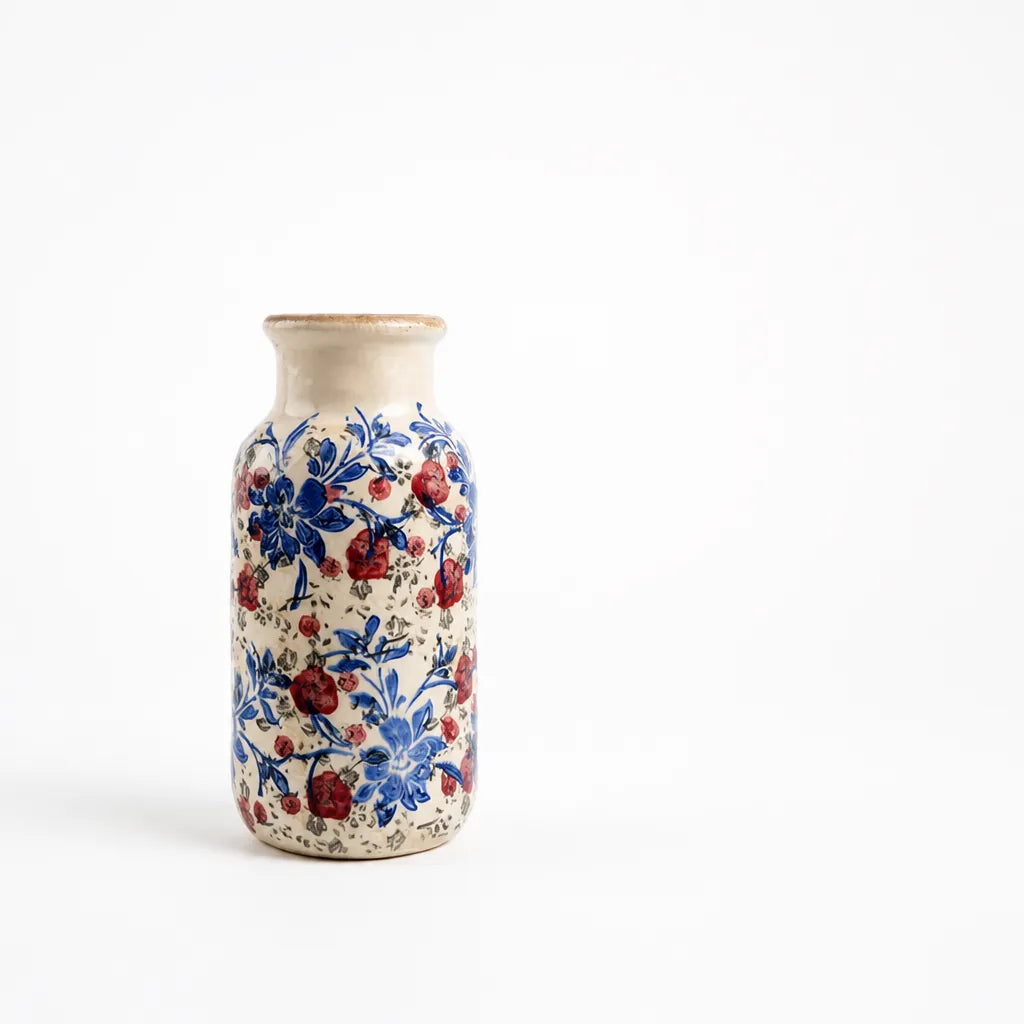Handcrafted Floral Ceramic Flower Vase