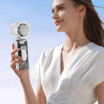 Handheld Fan Foldable Rechargeable LED Speed Display