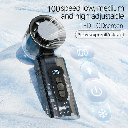 Handheld Fan Foldable Rechargeable LED Speed Display