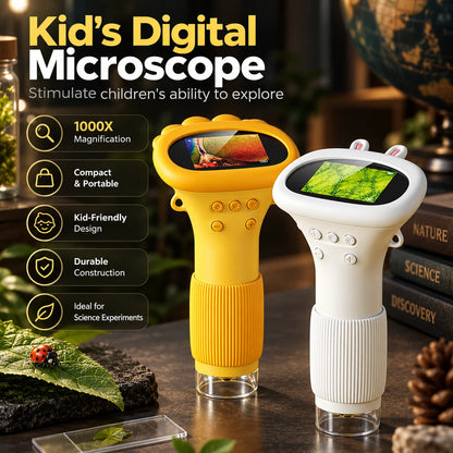 Handheld Mini Microscope 1000X 2-Inch Screen Memory Card Slot