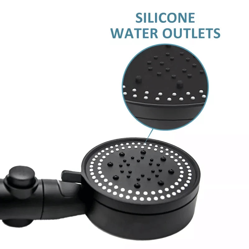 Handheld Shower Head High-Pressure 5 Settings Self-Cleaning Nozzles