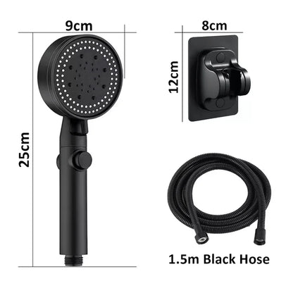 Handheld Shower Head High-Pressure 5 Settings Self-Cleaning Nozzles
