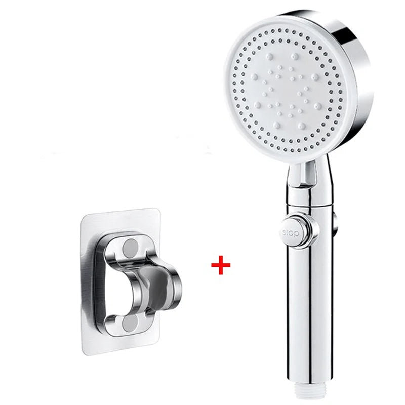 Handheld Shower Head High-Pressure 5 Settings Self-Cleaning Nozzles