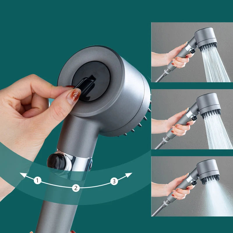 Handheld Shower Head Water-Saving Three Spray Modes