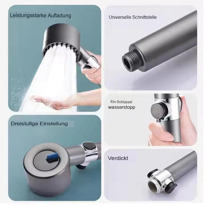 Handheld Shower Head Water-Saving Three Spray Modes