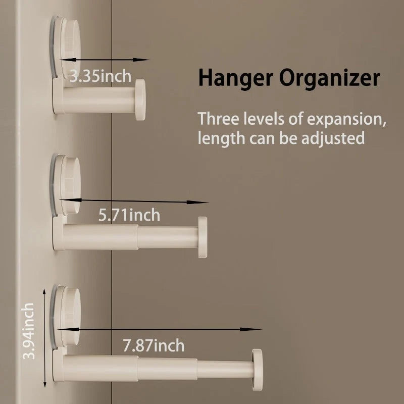 Hanger Organizer Telescopic Twist-Lock Suction Mount