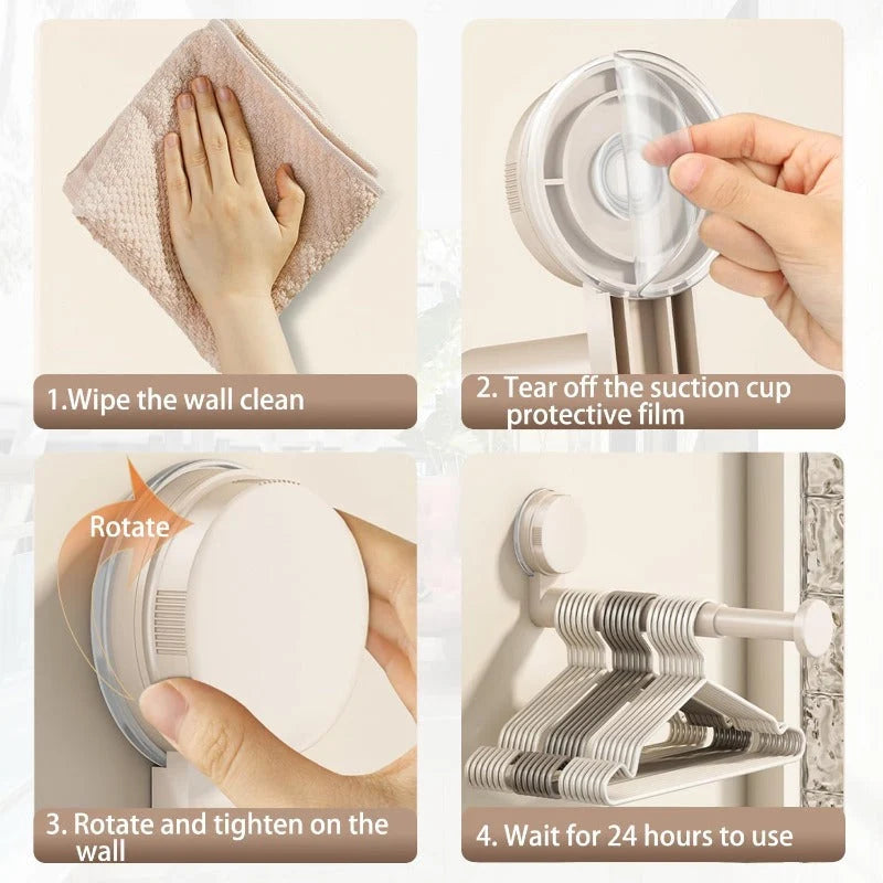 Hanger Organizer Telescopic Twist-Lock Suction Mount