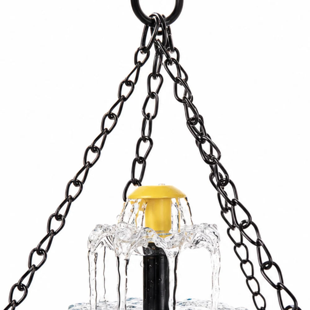 Hanging Bird Bath Fountain Solar-Powered Two-Tier Cascade