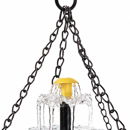 Hanging Bird Bath Fountain Solar-Powered Two-Tier Cascade