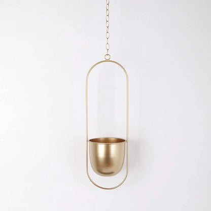 Hanging Plant Holder Halo-Shaped Metal Indoor & Outdoor