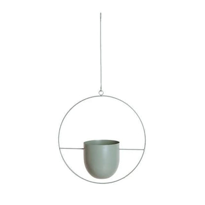Hanging Plant Holder Halo-Shaped Metal Indoor & Outdoor