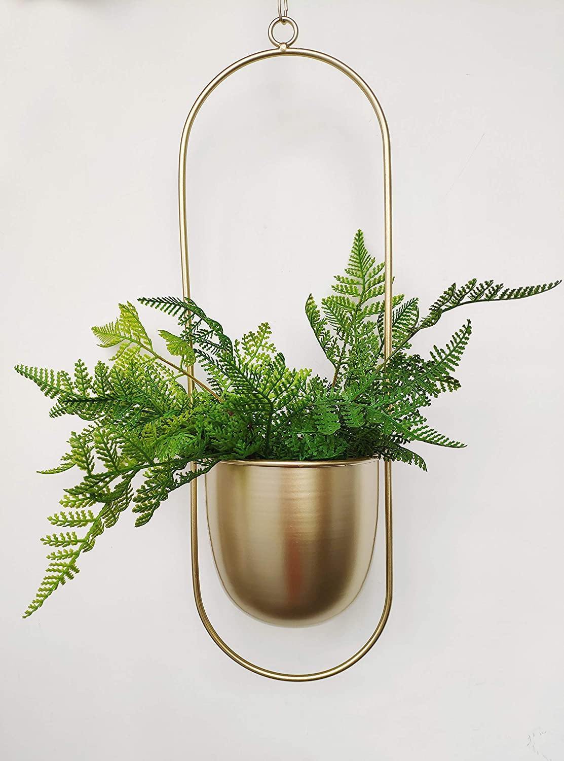 Hanging Plant Holder Halo-Shaped Metal Indoor & Outdoor