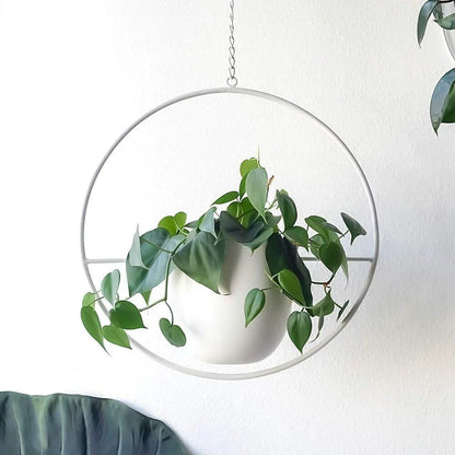 Hanging Plant Holder Halo-Shaped Metal Indoor & Outdoor