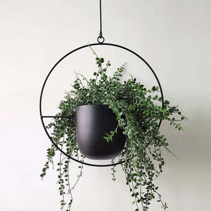 Hanging Plant Holder Halo-Shaped Metal Indoor & Outdoor