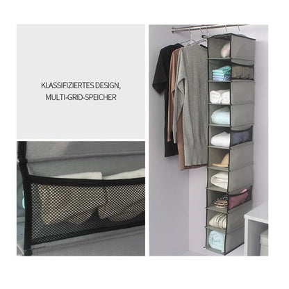Hanging Shoe Organizer 10 Compartments Breathable Fabric