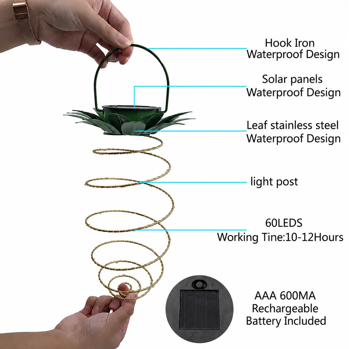 Hanging Solar Lantern 60 LED IP65 Waterproof