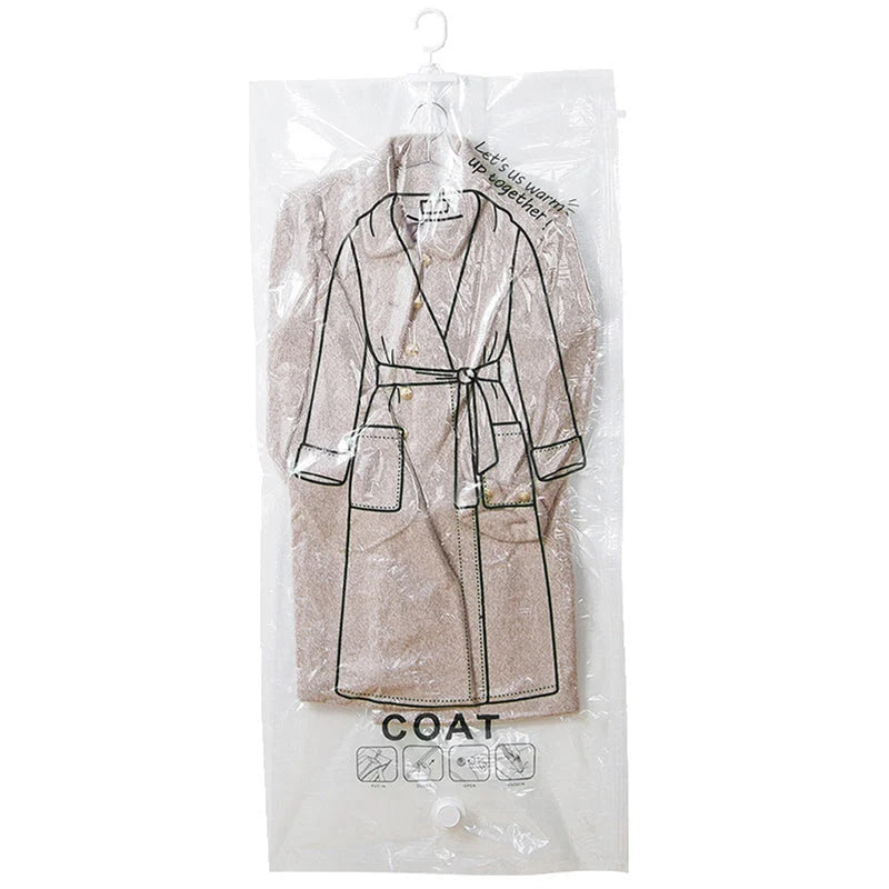 Hanging Vacuum Storage Bags Space-Saving Wrinkle-Free Five-Loop Functional