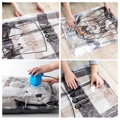 Hanging Vacuum Storage Bags Space-Saving Wrinkle-Free Five-Loop Functional