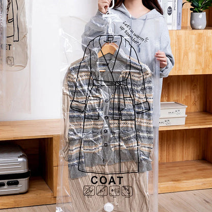 Hanging Vacuum Storage Bags Space-Saving Wrinkle-Free Five-Loop Functional