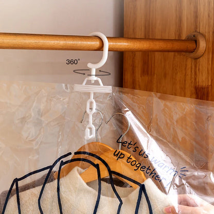 Hanging Vacuum Storage Bags Space-Saving Wrinkle-Free Five-Loop Functional