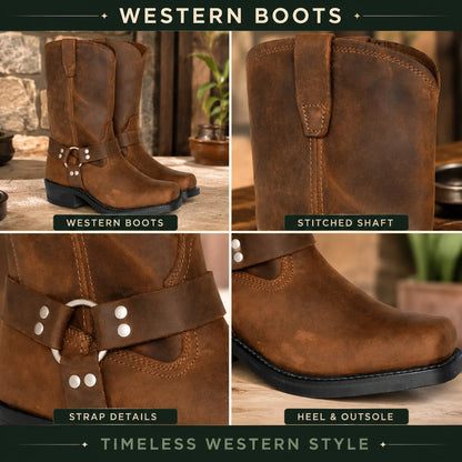 Harness Boots Pull-On PU Upper 11 Inch Shaft