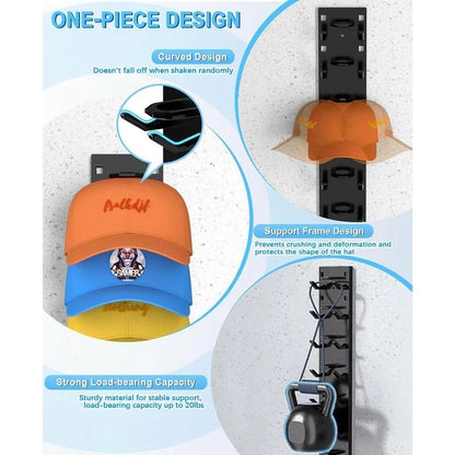 Hat Organizer Wall-Mounted Holds Up to 9 Caps 2 Pack