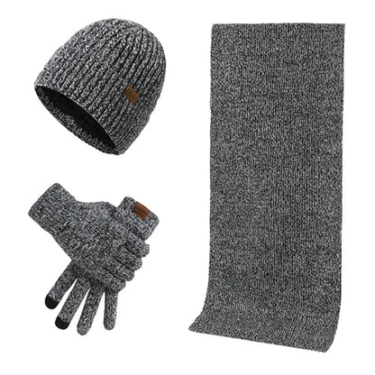 Hat Scarf & Gloves Set Soft Knit 3-Piece