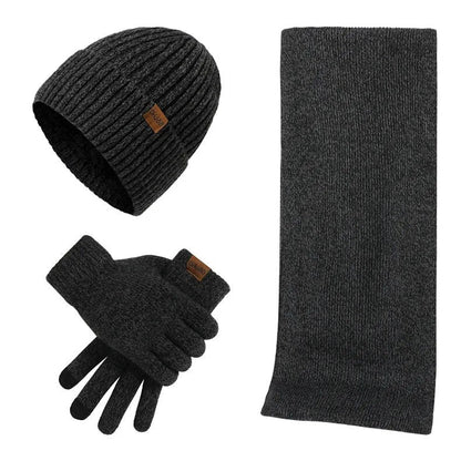 Hat Scarf & Gloves Set Soft Knit 3-Piece