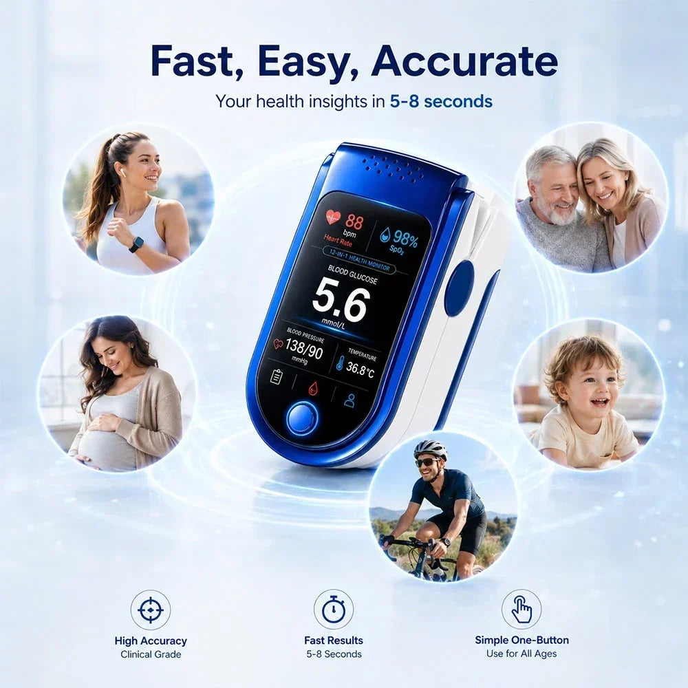 Health Monitor Non-Invasive Glucose Readings Clear Display