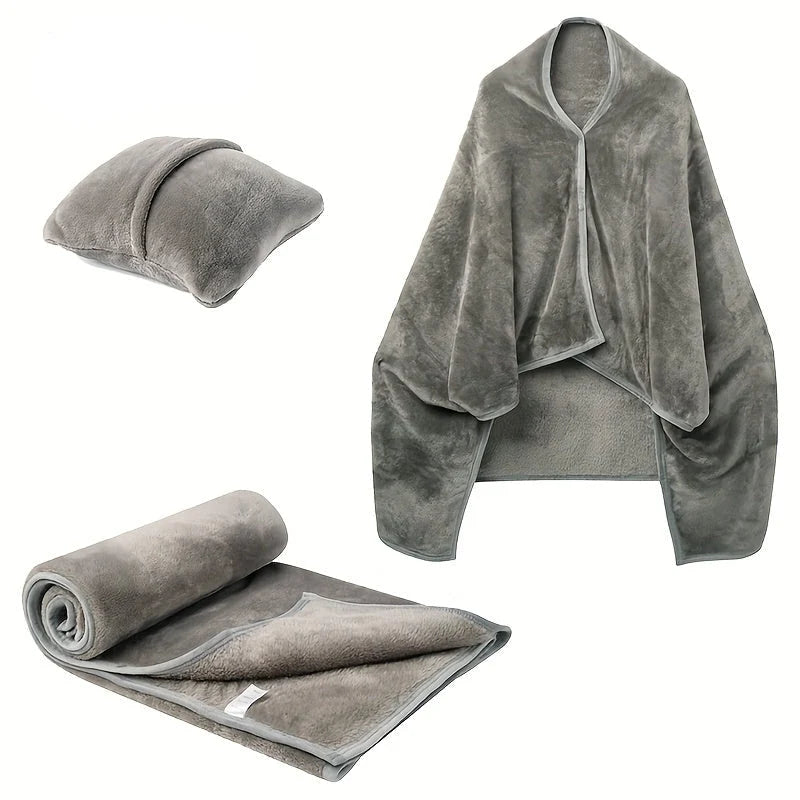 Heated Blanket 2-in-1 Convertible Pillow Portable Button Closure