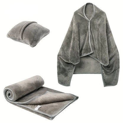 Heated Blanket 2-in-1 Convertible Pillow Portable Button Closure