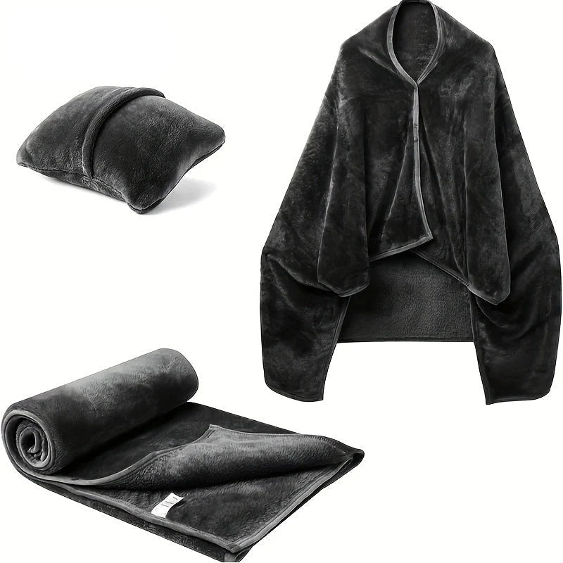 Heated Blanket 2-in-1 Convertible Pillow Portable Button Closure