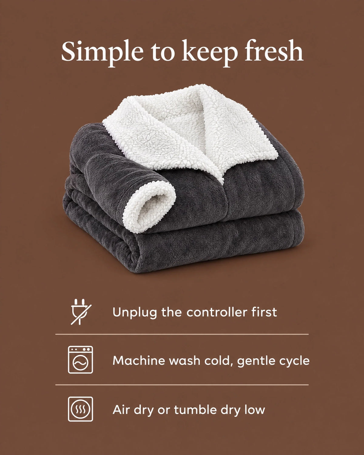 Heated Blanket Robe Full Sleeves Sherpa Foot Pocket Adjustable Heat