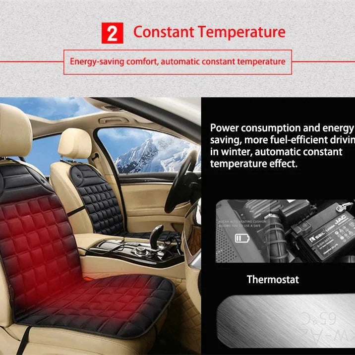 Heated Car Seat Cushion 12V Dual Heat Settings Non-Slip Backing