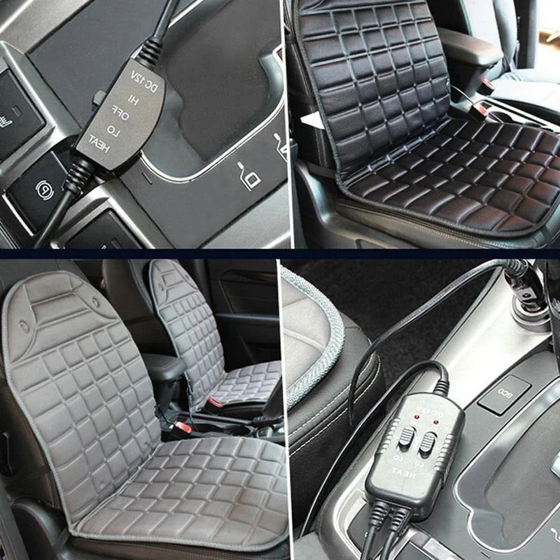 Heated Car Seat Cushion 12V Dual Heat Settings Non-Slip Backing