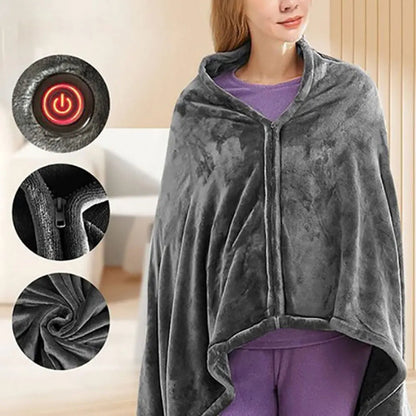 Heated Fleece Blanket USB-Powered & Adjustable Heat