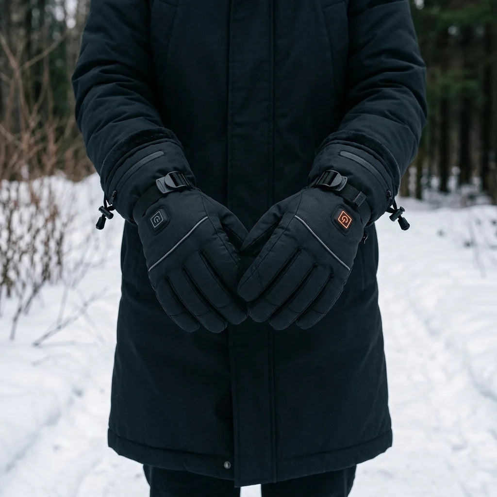 Heated Gloves Rechargeable Fleece-Lined Touchscreen & Grip