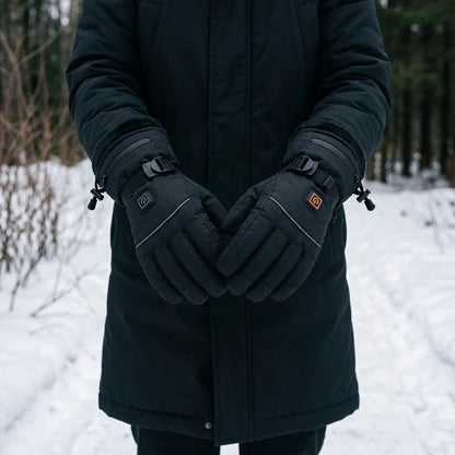 Heated Gloves Rechargeable Fleece-Lined Touchscreen & Grip