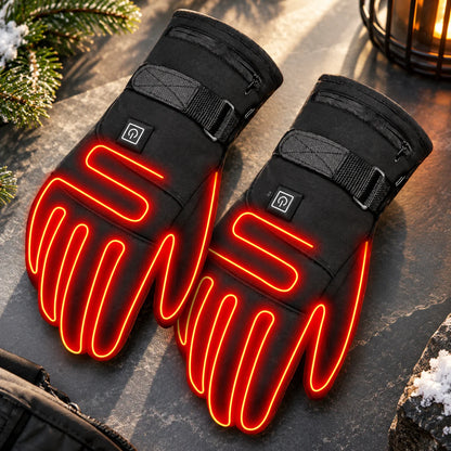 Heated Gloves Rechargeable Fleece-Lined Touchscreen & Grip
