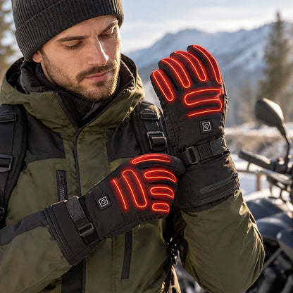 Heated Gloves Rechargeable Fleece-Lined Touchscreen & Grip