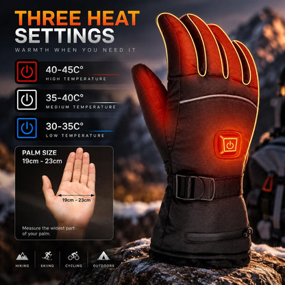 Heated Gloves Rechargeable Fleece-Lined Touchscreen & Grip