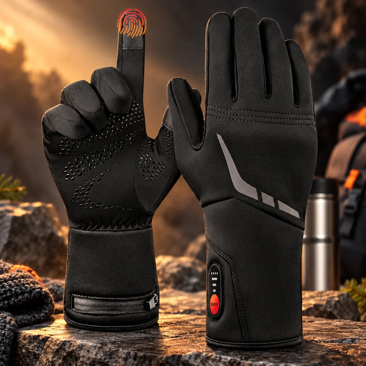 Heated Gloves Rechargeable Waterproof Touchscreen