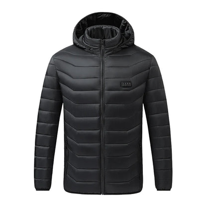 Heated Jacket Quilted Hooded 21-Zone Heating Windproof Surface