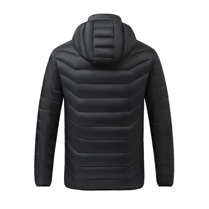 Heated Jacket Quilted Hooded 21-Zone Heating Windproof Surface