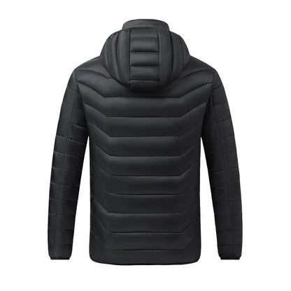 Heated Jacket Quilted Hooded 21-Zone Heating Windproof Surface