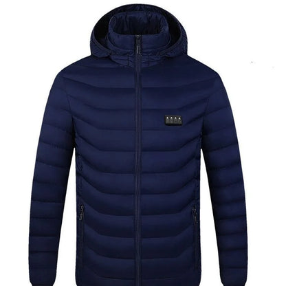 Heated Jacket Quilted Hooded 21-Zone Heating Windproof Surface